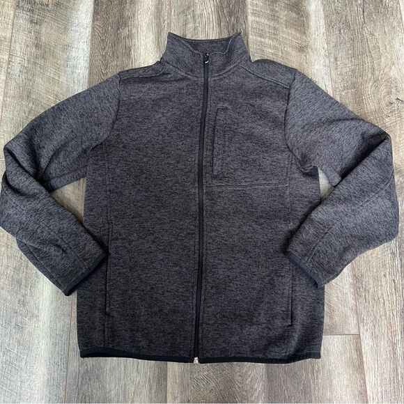 Lands’ End Men’s Sweater Fleece Full Zip Jacket Charcoal Grey Size Small - Picture 5 of 10